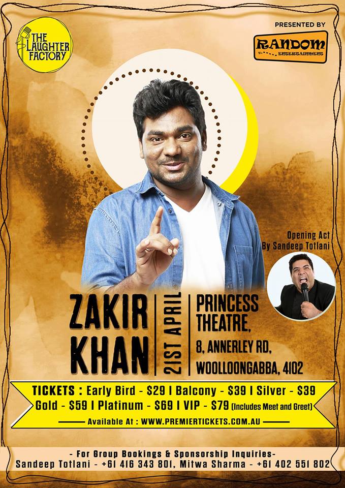 Zakir Khan Stand Up Comedian Live in Brisbane