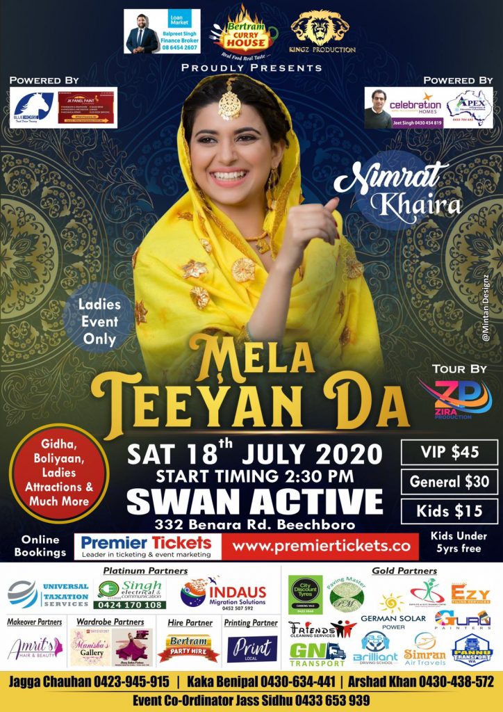 Mela Teeyan Da in Perth with Nimrat Khaira – Ladies Only Event