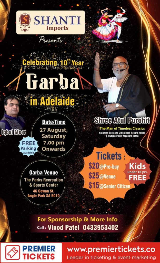 Shree Atul Purohit Garba 2022 – Adelaide