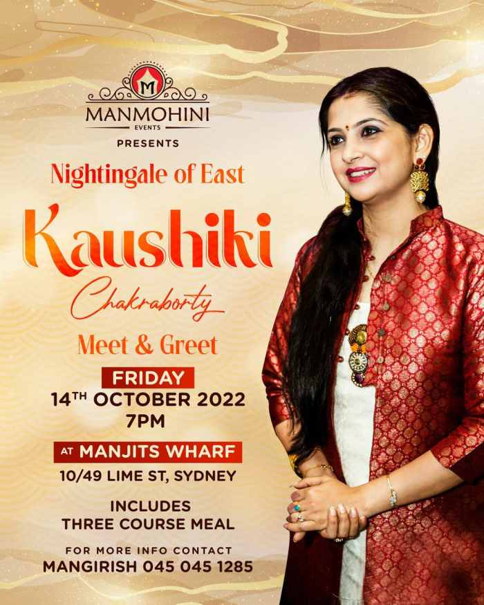 Meet & Greet with Nightingale of East – Kaushiki Chakraborty in Sydney