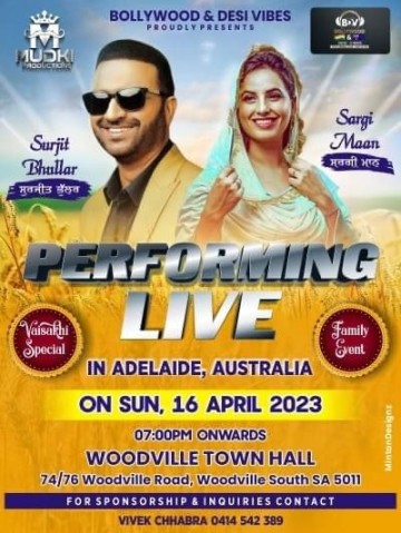 Surjit Bhullar & Sargi Maan Performing – Live in Adelaide 2023