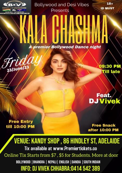 Kala Chashma – Premier Bollywood Dance Night Adelaide