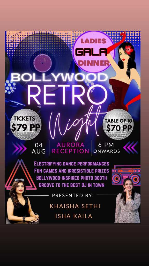 Bollywood Retro Night – Ladies Gala Dinner