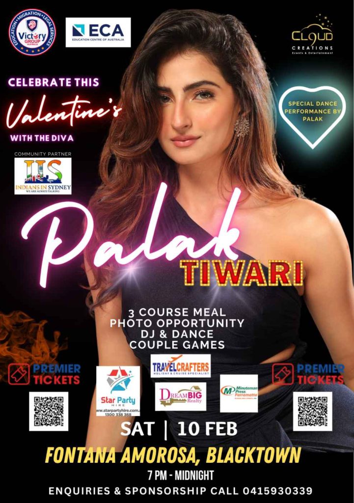 Celebrate Valentine with Bollywood DIVA Palak Tiwari in Sydney