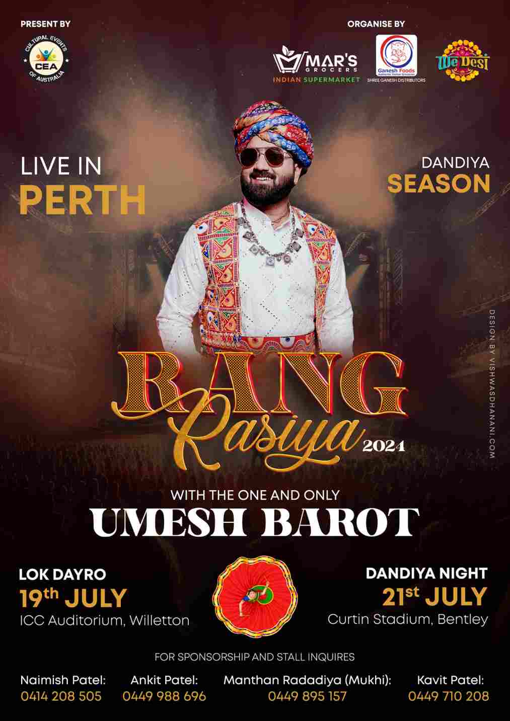 RANG RASIYA 2024 Dandiya Night with Umesh Barot Premier Tickets