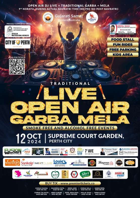 Open Air DJ Live Garba and Mela 2024 in Perth