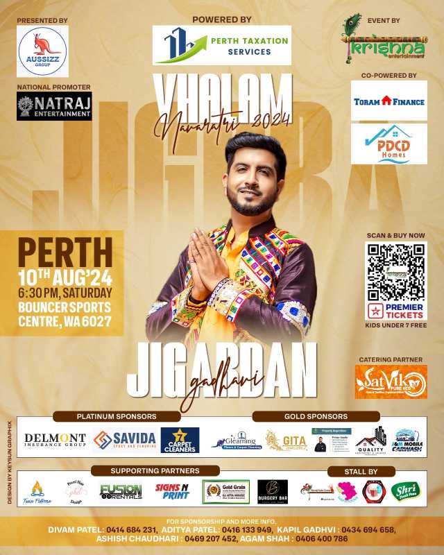 Vhalam Navaratri Garba with Jigardan Gadhavi 2024 - Perth