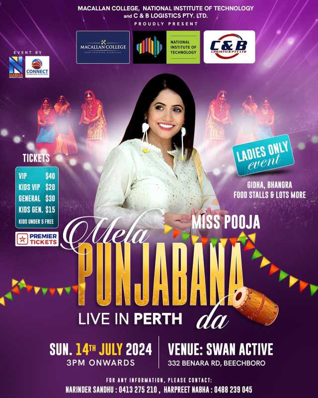 Mela Punjabana Da 2024 – Miss Pooja Teeyan Live In Perth