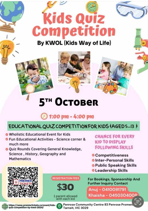 Kids Quiz Competition By KWOL 2024