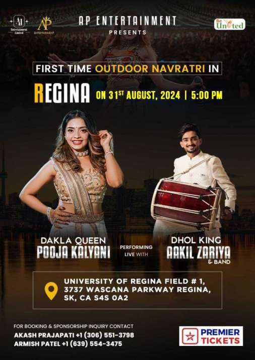 Garba Ramjat with Dakla Queen Pooja Kalyani in Regina 2024