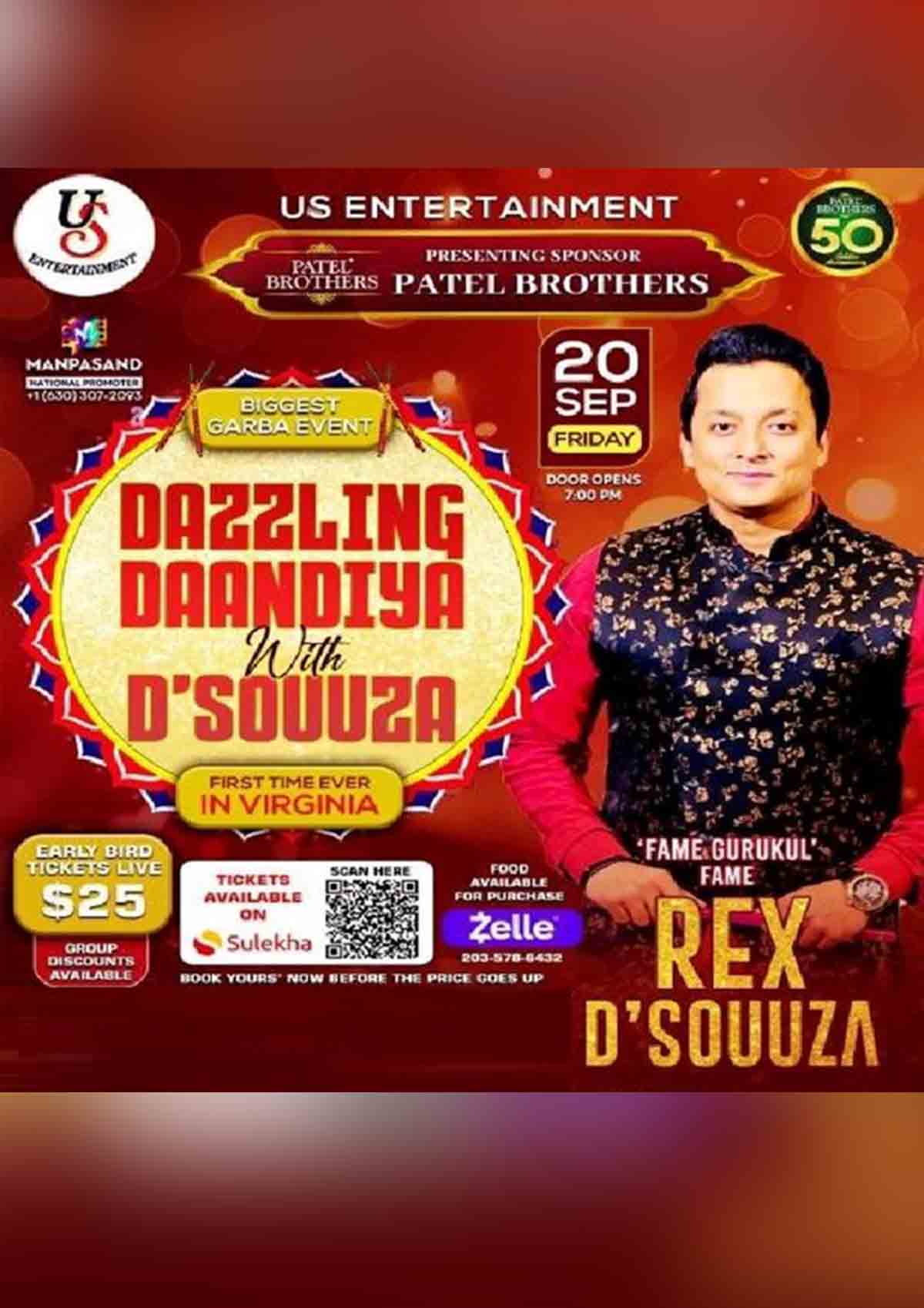 Dazzling Daandiya with D Souuza Live in Virginia 2024