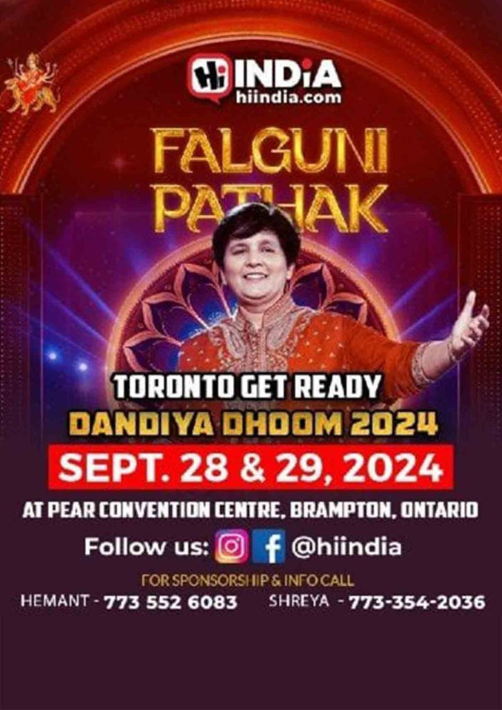 Falguni Pathak | Dandiya Dhoom 2024 in Toronto – 28th September