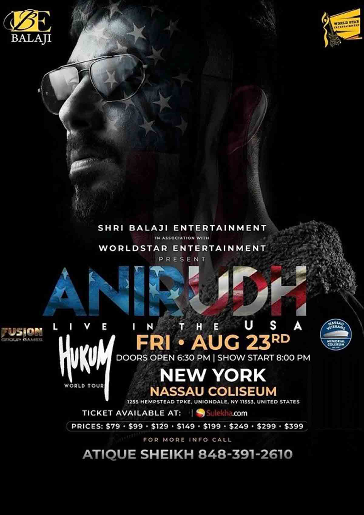 Hukum USA Tour-Anirudh Live in New York