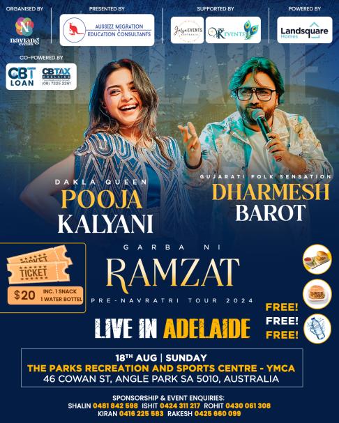 Garba ni Ramzat with Pooja Kalyani & Dharmesh Barot 2024 - Adelaide