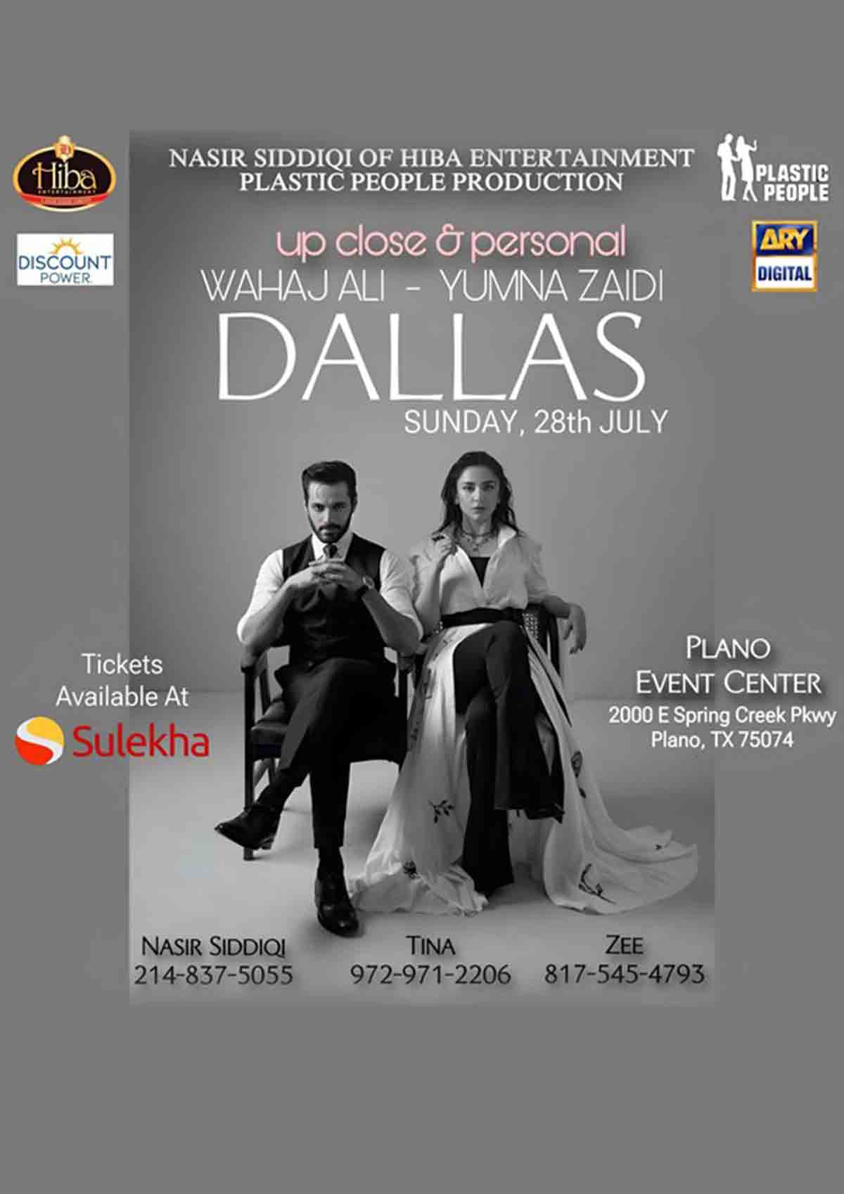 An Exclusive Evening With Wahaj Ali & Yumna Zaidi Live In Dallas