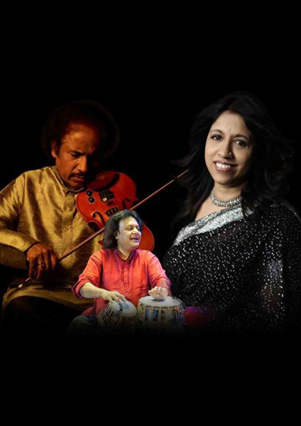 DR. L. Subramaniam & Kavita Krishnamurti with Tanmoy Bose