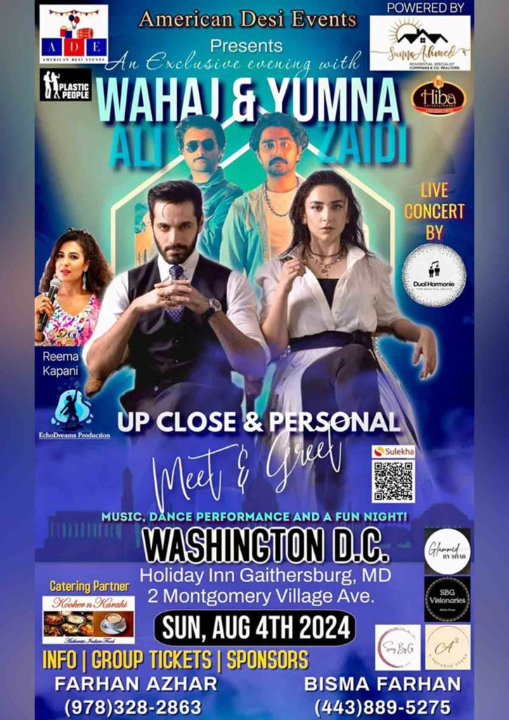 An Exclusive Evening With Wahaj Ali & Yumna Zaidi Live In D.C