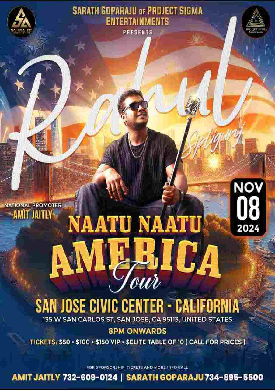 Naatu Naatu fame Rahul Sipligunj Live in Concert California - 2024