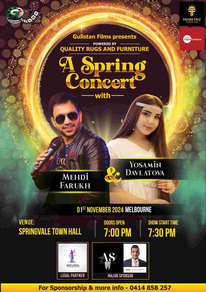 A Spring Concert with Mehdi Farukh & Yosamin Davlatova 2024 - Melbourne