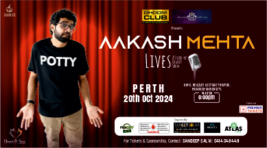 Aakash Mehta Live – A Stand UP Comedy Show in Perth