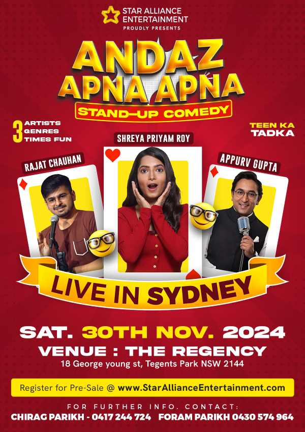 Andaz Apna Apna – A Stand-Up Comedy Show in Sydney