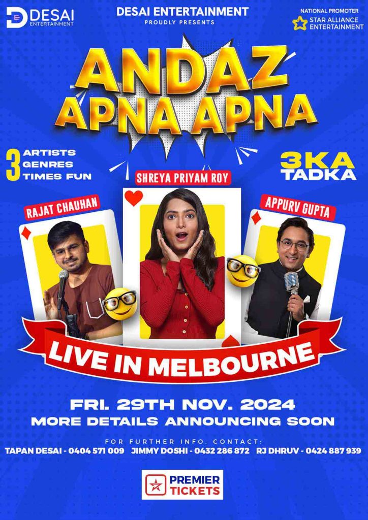 Andaz Apna Apna – A Stand-Up Comedy Show in Melbourne